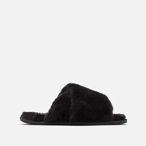 Size 12 Ladies Sorel Women's Black Plush Slippers